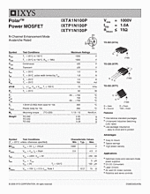 DataSheet IXTY1N100P pdf
